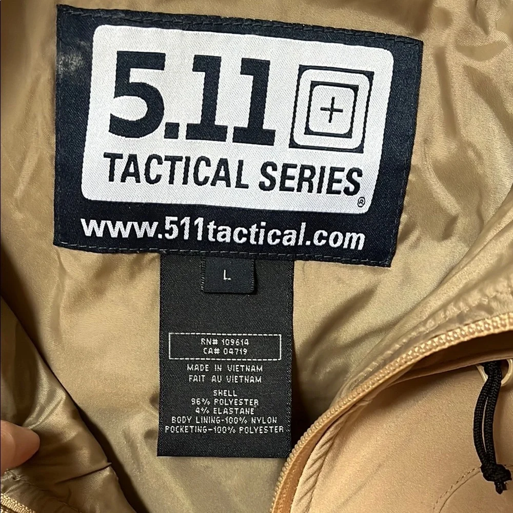 5.11 Tactical Series Tan Performance Jacket with Hood - Picture 3 of 13